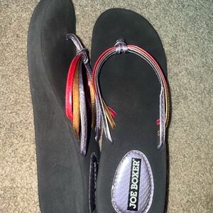 Joe Boxer Women's Black and Multicolor Sandals